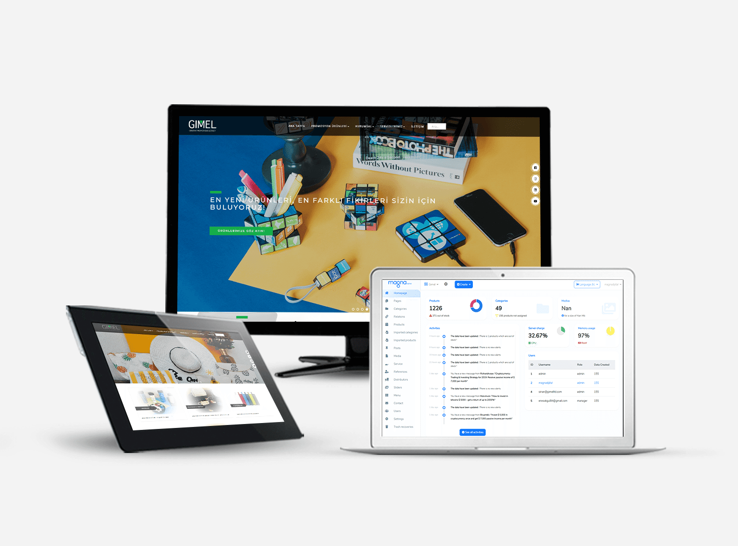 GIMEL Promotions Agency - Web Tasarım ve Entegrasyon